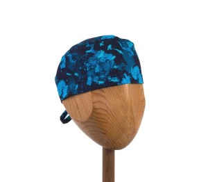 czepek light b-557 "abstrakcja niebieska"