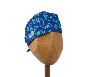 czepek light b-599 "zielone wzorki na granacie