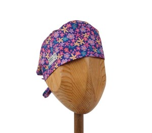 czepek light b-601 "kwiatki żółte, różowe, fioletowe"